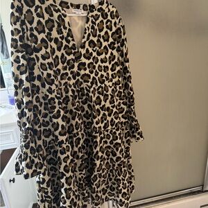 Leopard Print Long Sleeve Dress
